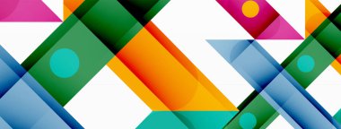 Parlak renkli düz çizgiler geometrik soyut arkaplan. Duvar kağıdı, afiş, arkaplan ya da iniş için üst üste binen çizgiler