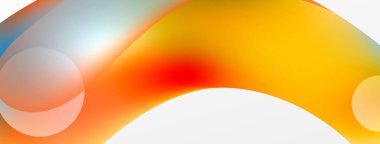 Fluid abstract background. Liquid color gradients composition. Round shapes and circle flowing design for wallpaper, banner, background or landing