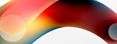 Fluid abstract background. Liquid color gradients composition. Round shapes and circle flowing design for wallpaper, banner, background or landing