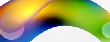 Fluid abstract background. Liquid color gradients composition. Round shapes and circle flowing design for wallpaper, banner, background or landing