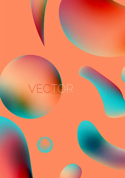 Fluid Water Drop Shape Composition Abstract Background Vector Illustration Banner – stockvektor