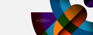 Geometrik soyut arkaplan. Duvar kağıdı arkaplanı veya iniş sayfası için yuvarlak şekiller, daireler, satır bileşimi