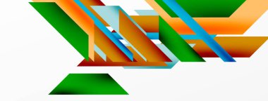 Minimum geometrik soyut arkaplan. Dinamik 3D çizgi kompozisyonu. Duvar kağıdı, afiş, arkaplan veya iniş için moda tekno iş şablonu