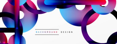 Çember bileşimi soyut arkaplan. Duvar kağıdı, afiş, arkaplan veya iniş için moda tekno iş şablonu