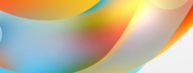 Fluid abstract background. Liquid color gradients composition. Round shapes and circle flowing design for wallpaper, banner, background or landing