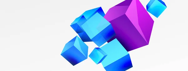 Cubes Vector Abstract Background Composition Square Shaped Basic Geometric Elements — ストックベクタ