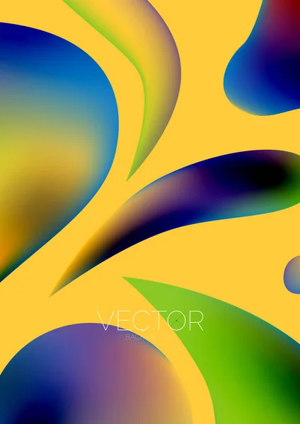 Fluid Water Drop Shape Composition Abstract Background Vector Illustration Banner — Image vectorielle