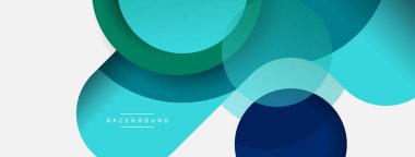 Yaratıcı geometrik duvar kağıdı. Asgari soyut arkaplan. Duvar kağıdı arkaplanı veya iniş sayfası için daire bileşimi vektör çizimi