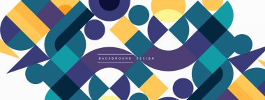 Minimum geometrik soyut arkaplan. Çember kare ve üçgen tasarım. Duvar kağıdı, afiş, arkaplan veya iniş için moda tekno iş şablonu