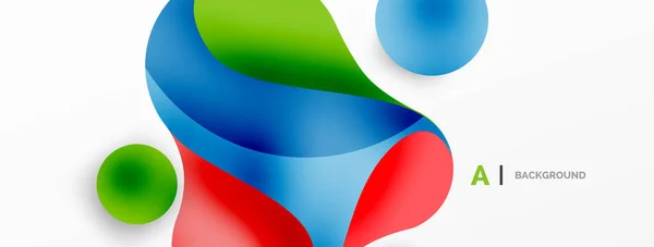 Fließende Geometrische Formen Minimalistischen Abstrakten Hintergrund Runde Formen Und Kreise — Stockvektor