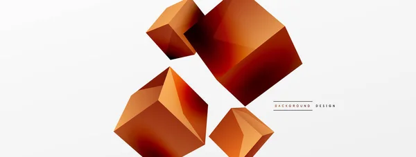 Vector Abstract Background Flying Cubes Composition Trendy Techno Business Template — Stockvector