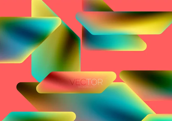 Fluid Color Dynamic Geometric Shapes Abstract Background Vector Illustration Wallpaper — Stockvektor