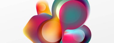 Fluid abstract background, round shapes and circle flowing design for wallpaper, banner, background or landing