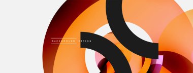 Yuvarlak şekiller daireler ve diğer geometrik şekiller. Duvar kağıdı afişi arkaplan kartı veya iniş sayfası için vektör illüstrasyonu