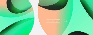 Yaratıcı geometrik duvar kağıdı. Asgari soyut arkaplan. Duvar kağıdı arkaplanı veya iniş sayfası için daire ve dalga kompozisyon vektör çizimi