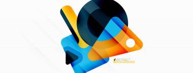 Çizgi, üçgen, kare ve çember ilkel bileşimi. Duvar kağıdı, pankart, arkaplan, iniş sayfası için vektör geometrik asgari özet arkaplan