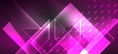 Arkaplanda parlak çizgiler ve geometrik şekiller var. Yapay zeka teknolojisi, engelleme zinciri, dijital, iletişim, 5G, bilim konsepti için karanlık duvar kağıdındaki ışıklar