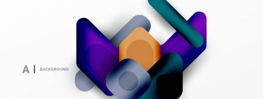 Minimum geometrik soyut arkaplan. Renkli geometrik bloklar. Çizgiler, kareler ve üçgenler duvar kağıdı bileşimi