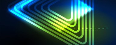 Neon parlak çizgiler ve açılar, sihirli enerji uzay ışığı konsepti. Duvar kağıdı, afiş, arkaplan, broşür, katalog, kapak, broşür
