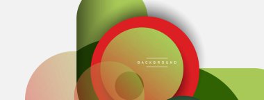 Yaratıcı geometrik duvar kağıdı. Asgari soyut arkaplan. Duvar kağıdı arkaplanı veya iniş sayfası için daire bileşimi vektör çizimi