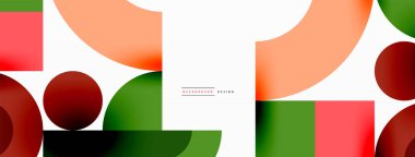 Çember ve kare geometrik arkaplan. Duvar kağıdı, pankart, arkaplan ya da iniş için üçgen ve kareli yuvarlak şekiller