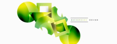 Minimum geometrik soyut arkaplan. İlkel şekiller kompozisyon arkaplanı. Duvar kağıdı, afiş, arkaplan veya iniş için moda tekno iş şablonu