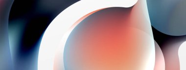 Fluid abstract background, round shapes and circle flowing design for wallpaper, banner, background or landing