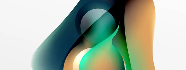 Fluid Abstract Background Shapes Circle Flowing Design Wallpaper Banner Background — Stock vektor