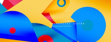 Minimum geometrik duvar kağıdı. Yaratıcı soyut arka plan. Duvar kağıdı arkaplanı ya da iniş sayfası için basit çizgiler ve daire kompozisyon vektör illüstrasyonu