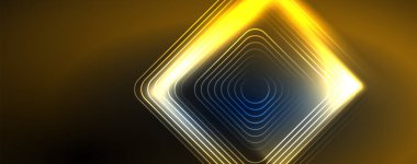 Neon parlak çizgiler ve açılar, sihirli enerji uzay ışığı konsepti. Duvar kağıdı, afiş, arkaplan, broşür, katalog, kapak, broşür