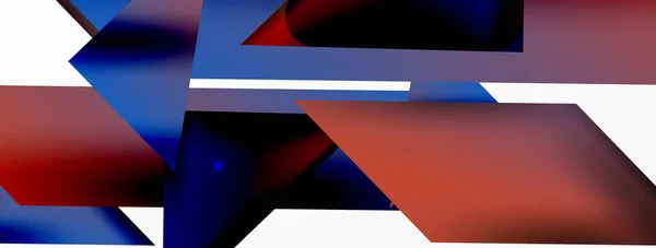 Абстрактный Фон Простая Цветовая Геометрическая Композиция Трехмерным Эффектом Огнями Тенями — стоковый вектор