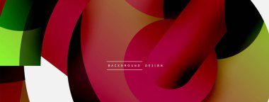 Yuvarlak şekiller daireler ve diğer geometrik şekiller. Duvar kağıdı afişi arkaplan kartı veya iniş sayfası için vektör illüstrasyonu