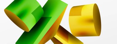 Metallic 3d shape vector geometric background. Trendy techno business template for wallpaper, banner, background or landing