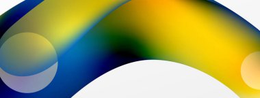 Fluid abstract background, round shapes and circle flowing design for wallpaper, banner, background or landing