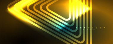 Neon parlak çizgiler ve açılar, sihirli enerji uzay ışığı konsepti. Duvar kağıdı, afiş, arkaplan, broşür, katalog, kapak, broşür