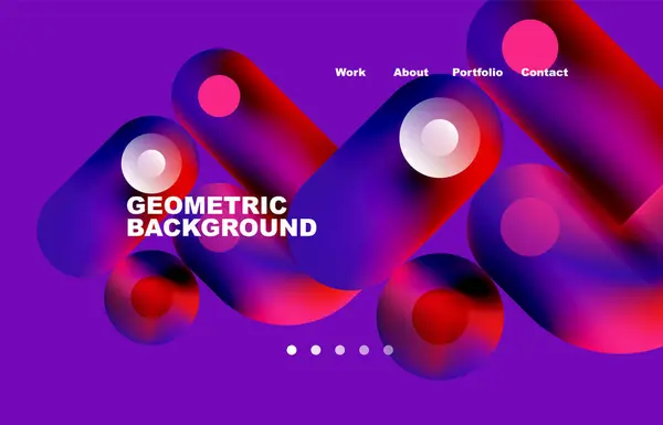 Website Landing Page Abstract Geometric Background Circles Shapes Web Page — Stock Vector