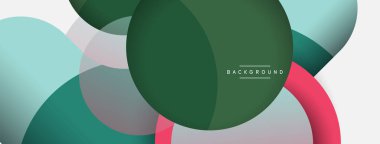 Vektör yuvarlak şekilli daireler minimum geometrik arkaplan. Duvar kağıdı afişi veya iniş sayfası için vektör illüstrasyonu