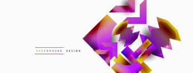 Dinamik bileşim, parlak geometrik şekiller soyut arkaplan. Duvar kağıdı, afiş, arkaplan veya iniş için moda tekno iş şablonu