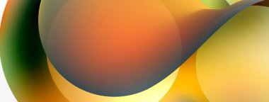 Fluid abstract background, round shapes and circle flowing design for wallpaper, banner, background or landing