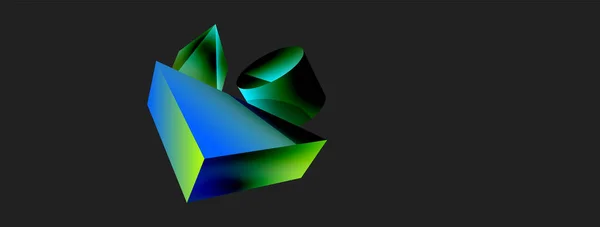 Vector Minimalist Geometric Abstract Background Triangle Cylinder Pyramid Basic Shape —  Vetores de Stock
