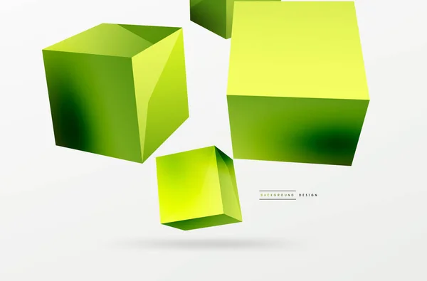 Vector Abstract Background Flying Cubes Composition Trendy Techno Business Template — 图库矢量图片