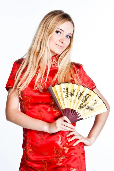 Woman in traditional Chinese dress — Stock Photo, Image