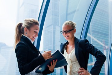 iki iş kadınları proje tartışıyor