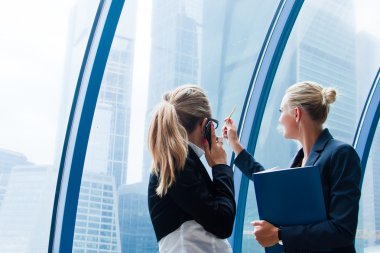 iki iş kadınları proje tartışıyor