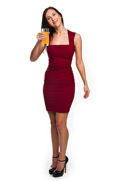 Woman with juice — Stock Photo, Image