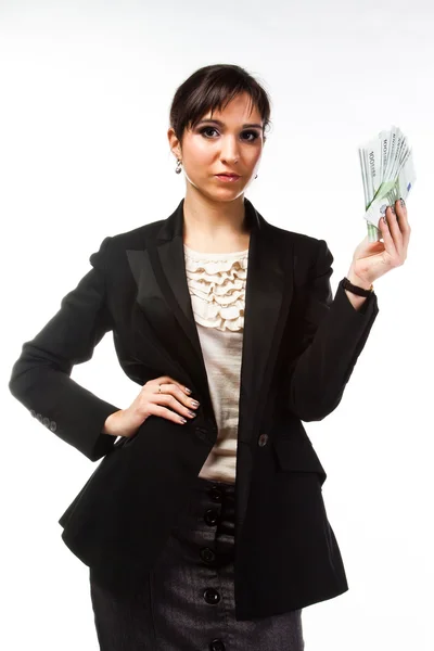 Woman with money — Stock Photo, Image