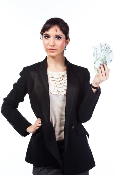 Woman with money — Stock Photo, Image