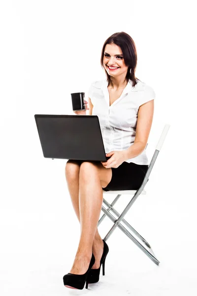 Woman with laptop — Stock Photo, Image