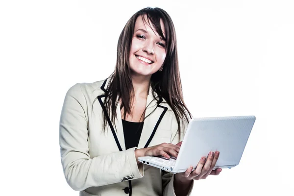 Woman with laptop — Stock Photo, Image