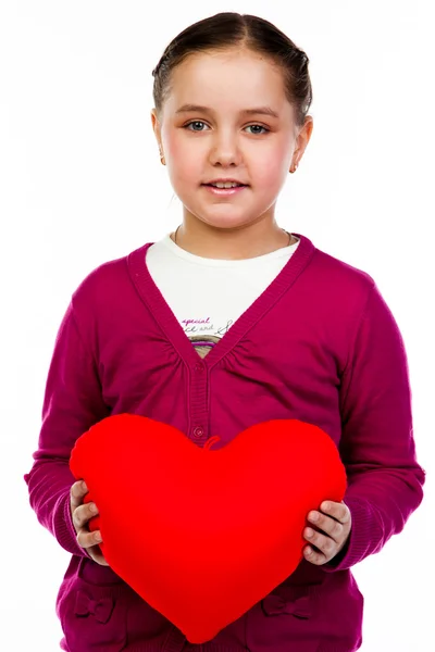 Menina com coração — Fotografia de Stock